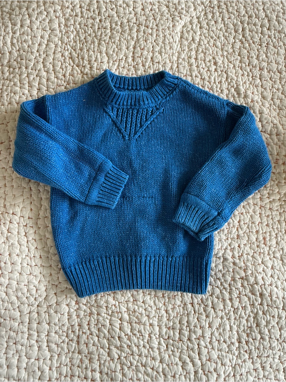 Classic Crewneck Knit Sweater in Blue